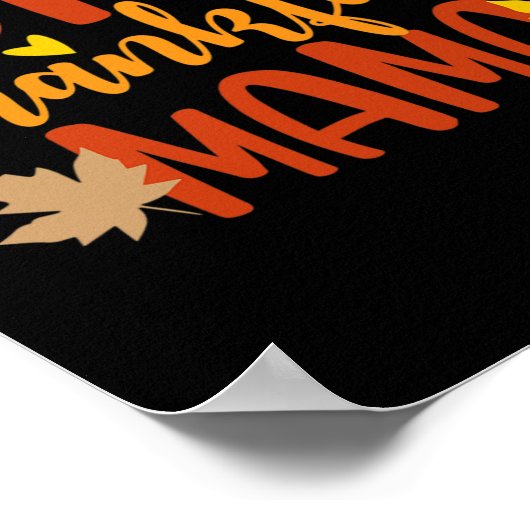 One Thankful Mama Autumn Herfst Moeder Thanksgivin Poster (Hoek)