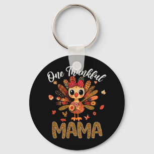 One Thankful Mama Autumn Herfst Turkey Thanksgivin Sleutelhanger
