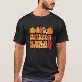 One Thankful Mamaw Retro Thanksgiving Groovy Style T-shirt (Voorkant)