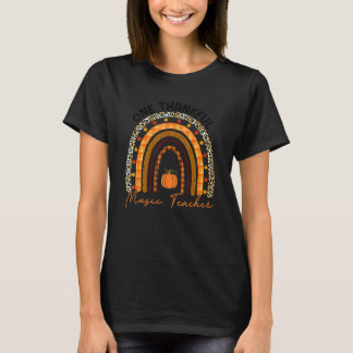 One Thankful Music Teacher Thanksgiving Rainbow Le T-shirt