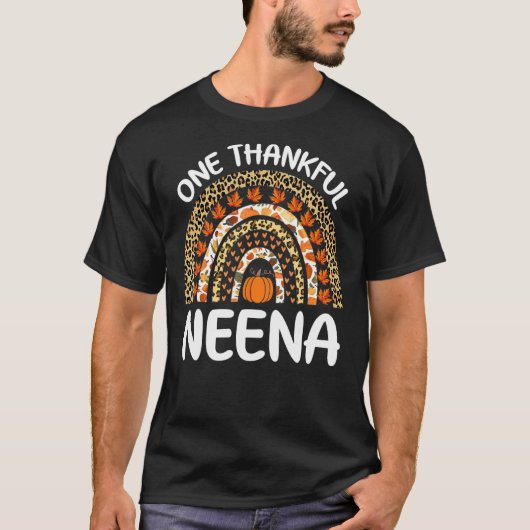 One Thankful Neena Thanksgiving Rainbow Leopard Fa T-shirt (Voorkant)
