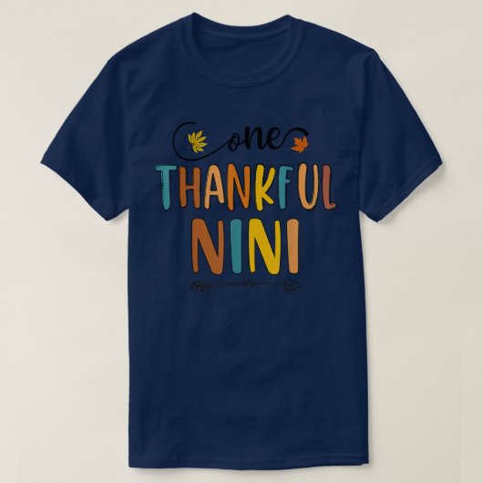 One Thankful Nini Herfst Autumn Thanksgiving T-shirt (Design voorkant)