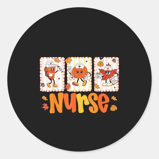 One Thankful Nurse Thanksgiving Turkey Day Nurse G Ronde Sticker (Voorkant)