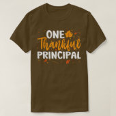 One Thankful Principal Herfst Autumn Thanksgiving T-shirt (Design voorkant)