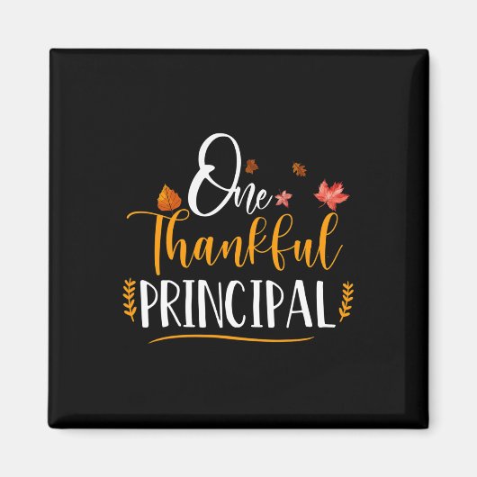One Thankful School Principal Herfst Thanksgiving  Magneet (Voorkant)