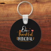 One Thankful School Principal Herfst Thanksgiving  Sleutelhanger (Voorkant)