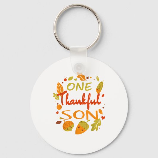One Thankful Son Shirt Family Thanksgiving 2021 ma Sleutelhanger (Voorkant)