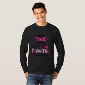 One Thankful Survivor Thanksgiving Breast Cancer T-shirt (Voorkant volledig)