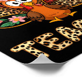 One Thankful Teacher Funny Cute Turkey Thanksgivin Poster (Hoek)