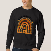 One Thankful Teacher Rainbow Leopard Groovy Teache Trui (Voorkant)