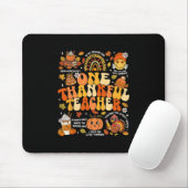 One Thankful Teacher Thanksgiving Groovy Fall Autu Muismat (Met muis)