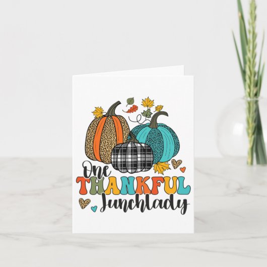 One Thanksgivi Lunch Lady School Pumpkins Kaart (Voorkant)