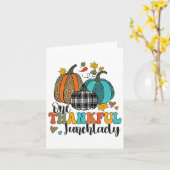 One Thanksgivi Lunch Lady School Pumpkins Kaart (Gele Bloem)