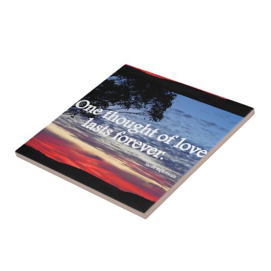 One Thought of Love Sunset citeert keramische Tege Tegeltje (Zijkant)