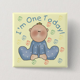 One Today Boy Birthday Tshirts and Gifts Vierkante Button 5,1 Cm