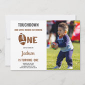 One Touchdown Football Birthday Invitation foto Kaart (Voorkant)