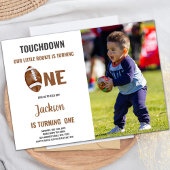 One Touchdown Football Birthday Invitation foto Kaart