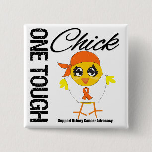 One Tough Chick Kidney Cancer Warrior v2 Vierkante Button 5,1 Cm