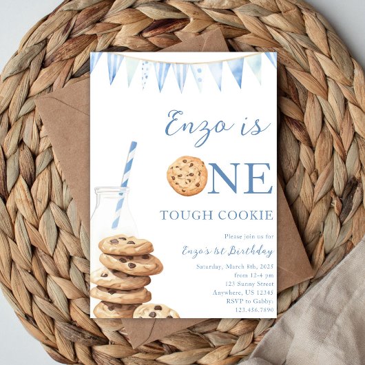 One Tough Cookie Birthday Invitation Kaart