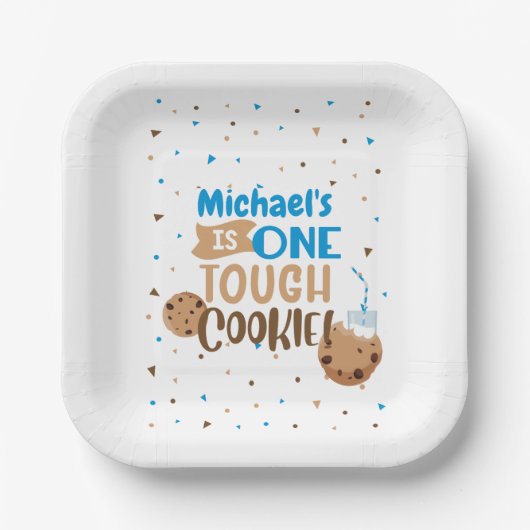 One Tough cookie Birthday Paper Plates Papieren Bordje (Voorkant)