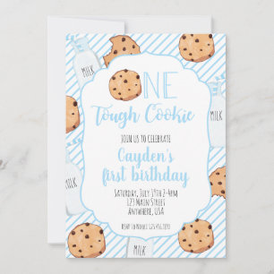 One Tough Cookie Blauw eerste verjaardag Kaart
