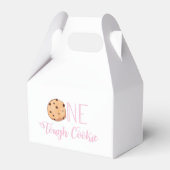 One Tough Cookie Roze Melk en Cookies Verjaardag Bedankdoosjes (Voorkant Zijde)