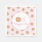 One Tough Cookie Roze Melk en Cookies Verjaardag Servet (Voorkant)