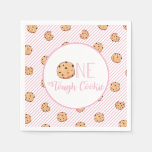 One Tough Cookie Roze Melk en Cookies Verjaardag Servet