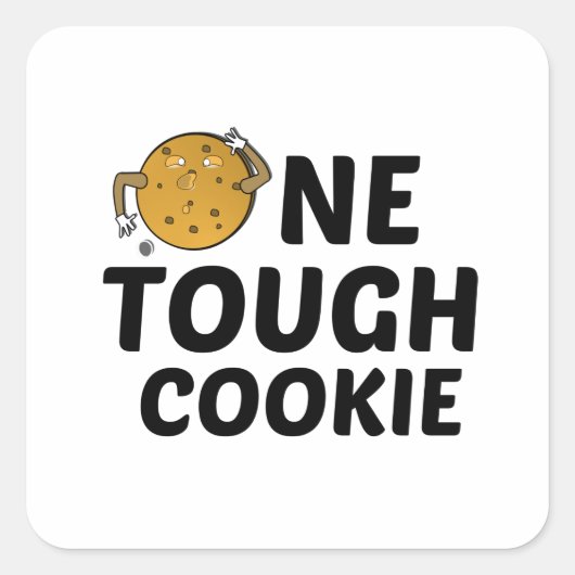 ONE TOUGH COOKIE VIERKANTE STICKER (Voorkant)