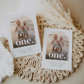One Twin Boys - Gebogen foto Eerste Verjaardag Kaart