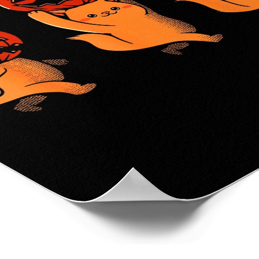 One Two Three Cute Kittens Pumpkin Halloween Soky  Poster (Hoek)