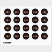 One Two Three Cute Kittens Pumpkin Halloween Soky  Ronde Sticker (Vel)