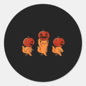One Two Three Cute Kittens Pumpkin Halloween Soky  Ronde Sticker (Voorkant)