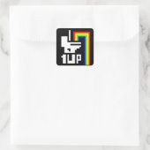 One Up Vierkante Sticker (Tas)
