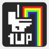 One Up Vierkante Sticker (Voorkant)