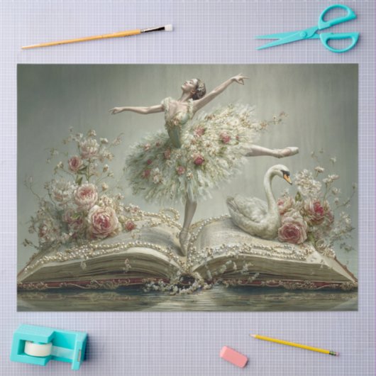 One Upon a Time Ballerina with Swan Tissuepapier (Craft)