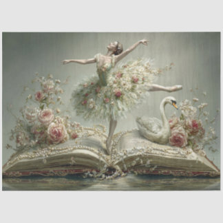 One Upon a Time Ballerina with Swan Tissuepapier