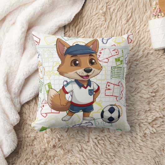 One Voetbal Coyote Print Kussen (Deken)