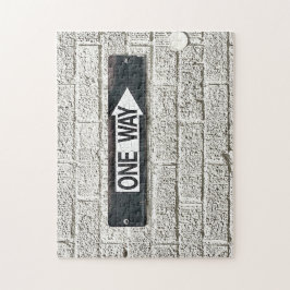 ONE WAY Arrow Traffic Sign Industrial Brick Wall Legpuzzel