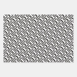 One way black and white street sign inpakpapier vel