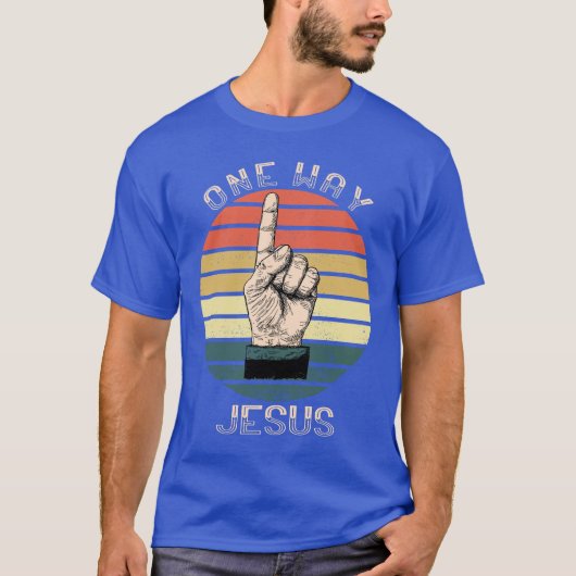 One Way Jesus Christelijk Bijbelgeloof Vintage T-shirt (Voorkant)