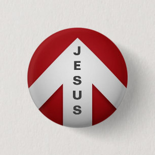 One Way - Jesus Ronde Button 3,2 Cm