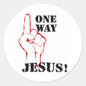 One Way Jesus Ronde Sticker (Voorkant)