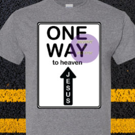 One Way - Jesus - verkeersbord - Christelijk T-shirt