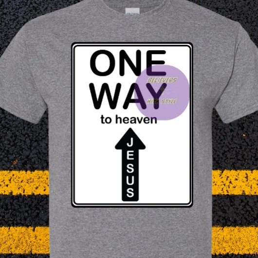 One Way - Jesus - verkeersbord - Christelijk T-shirt