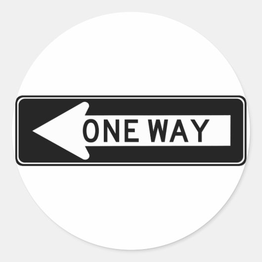 One Way Pijl (links) Snelweg teken Ronde Sticker (Voorkant)