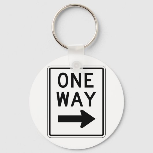 One Way Right Sign Sleutelhanger (Voorkant)