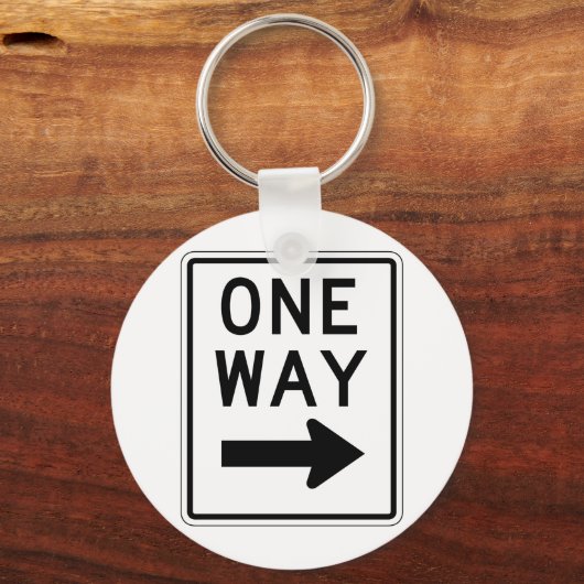 One Way Right Sign Sleutelhanger (Voorkant)