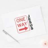 One Way Rouge Black Ronde Sticker (Envelop)