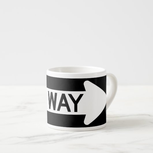 One way sign espresso kop (Voorkant rechts)